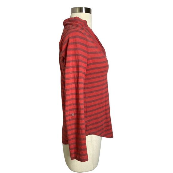 Anthropologie Pilcro & The Letterpress Womens Striped Top Size XS Red Brown - Picture 2 of 4